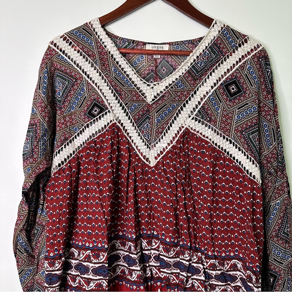 Umgee Patterned Colorful Dress Size Medium - Picture 2 of 7